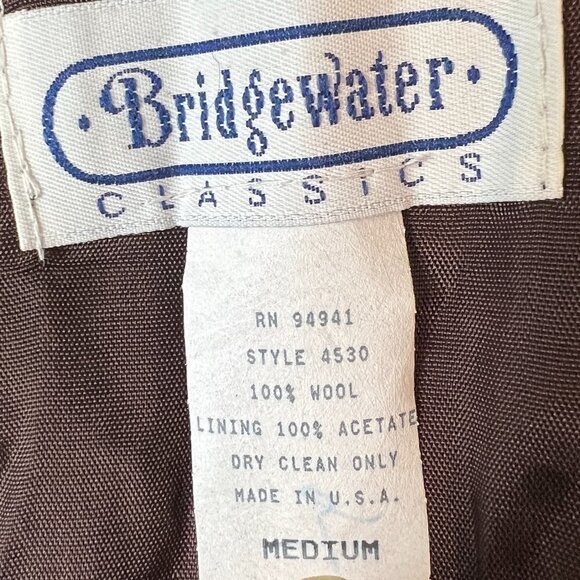 Bridgewater Classics Vintage Brown & Black 100% Wool Women's Vest Size M - Picture 2 of 5